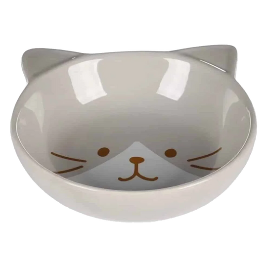 Plato cerámica en forma de cabeza de gato