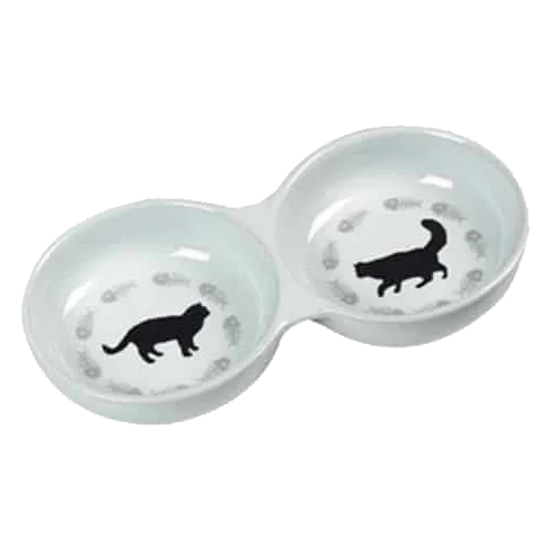 Plato doble para gatos