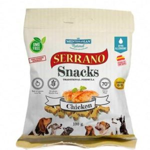 SERRANO SNACKS PERRO SABOR POLLO 100 GR