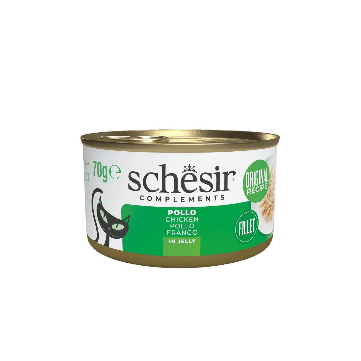 Schesir Lata Filetes de pollo 70g en gelatina para gatos