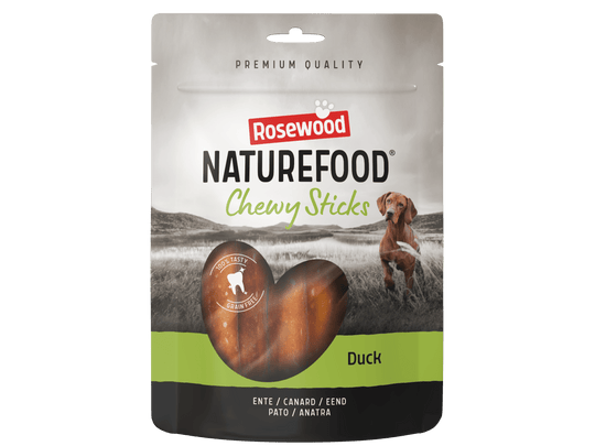 Rosewood Naturefood Chewy Sticks de pato para perros, bolsa de 100 g