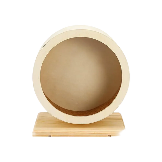 Rueda de madera de abeto con pista de corcho para hámster, 15 cm - ZONLIDOOG