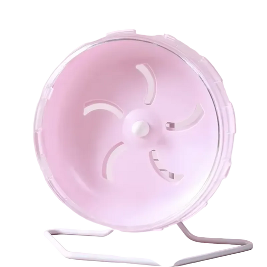 Rueda silenciosa de 17,5 cm con soporte metálico para hámster enano, rosa - ZONLIDOOG