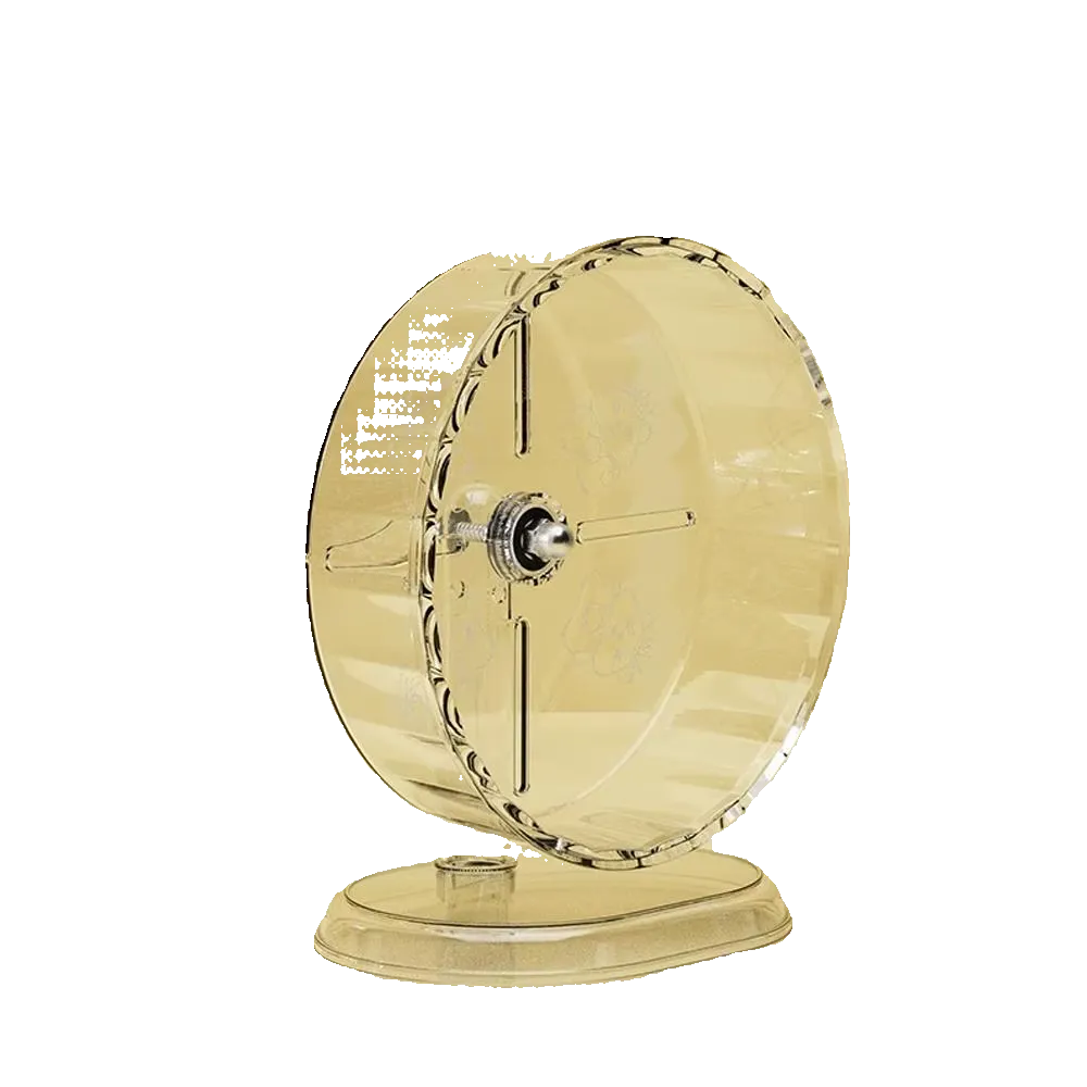 Rueda transparente con soporte y doble rodamiento para hámster, 24 cm