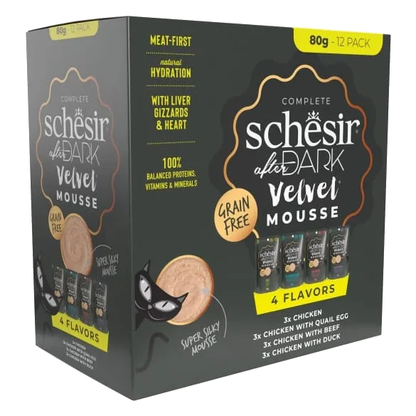 Schesir After Dark variety pack linea velvet mousse para gatos