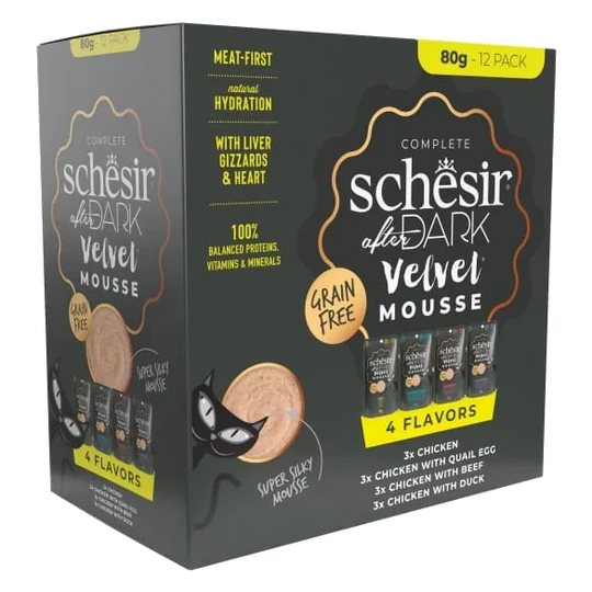 Schesir After Dark variety pack linea velvet mousse para gatos