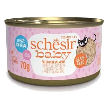 Schesir baby filetes de pollo con salmón 70 gr para gatos