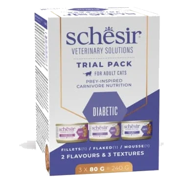 Schesir diabetes control pack de prueba 3 x80 gr para gatos