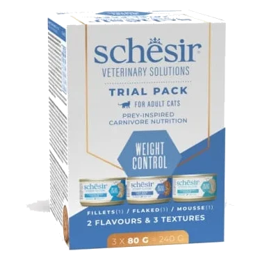 Schesir dieta weight loss pack de prueba 3 x80 gr para gatos