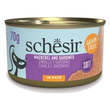 Schesir grill paté caballa con sardinas 70 gr para gatos