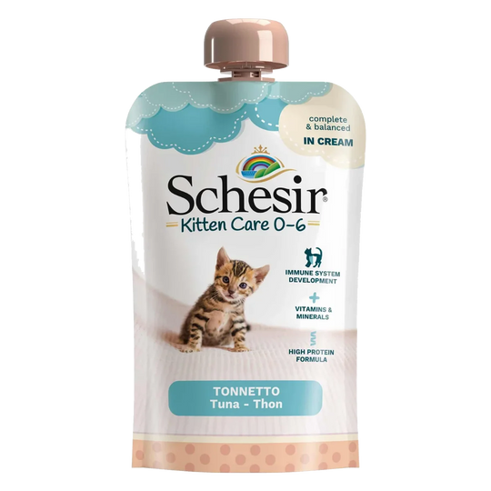 Schesir kitten crema atún 0-6 meses 150 gr para gatos