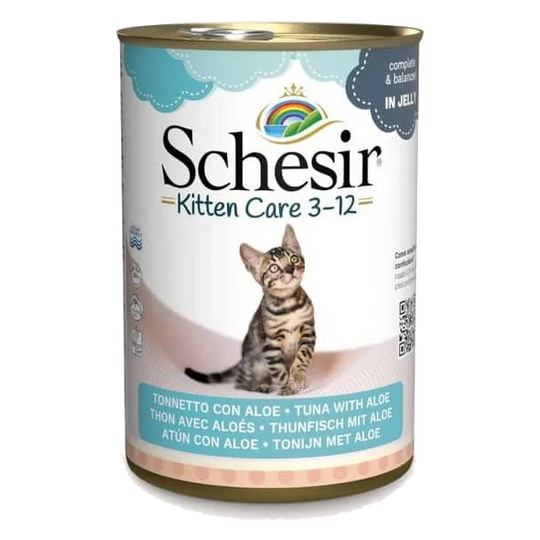 Schesir Lata Atún con aloe Kitten 140g para gatos