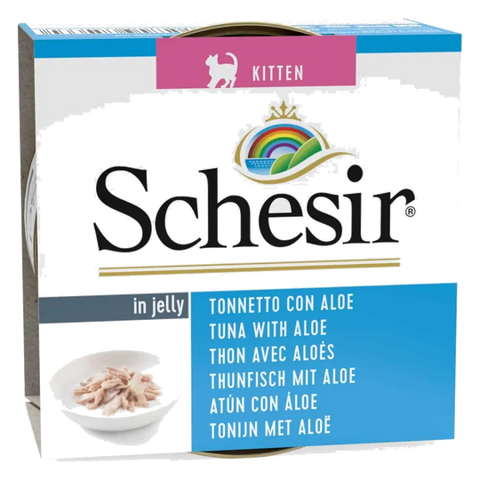 Schesir Lata Atún con aloe Kitten 85g para gatos