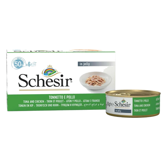 Schesir Latas Multipack Atún y filetes de pollo 6x50gr para gatos