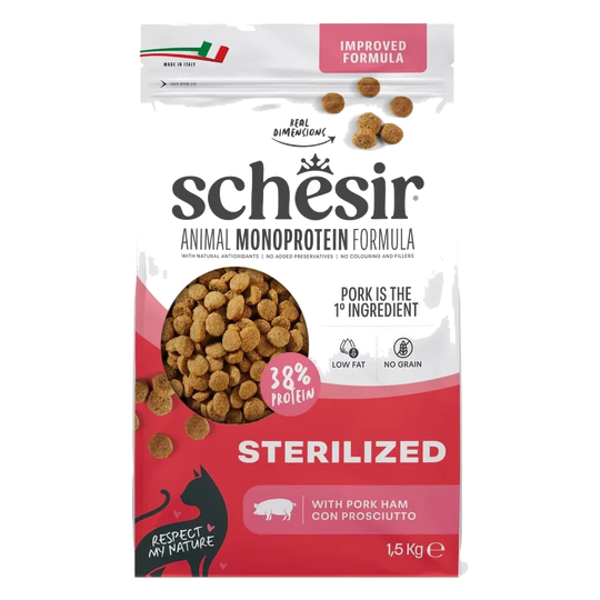 Schesir pienso animal protein esterelizado jamón 1,5 kg para gatos