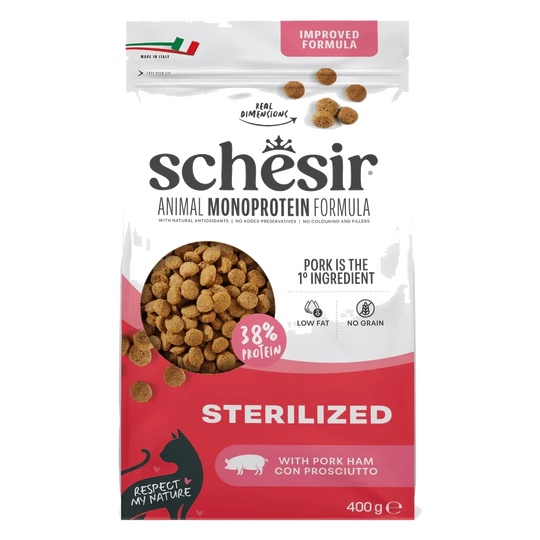 Schesir pienso animal protein esterelizado jamón 400 gr para gatos