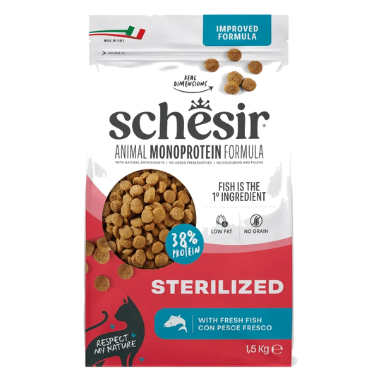 Schesir pienso animal protein esterelizado pescado 1,5 kg para gatos