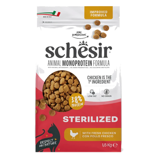 Schesir pienso animal protein esterelizado pollo 1,5 kg para gatos