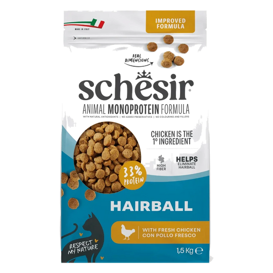 Schesir pienso animal protein hairball 1,5 kg para gatos