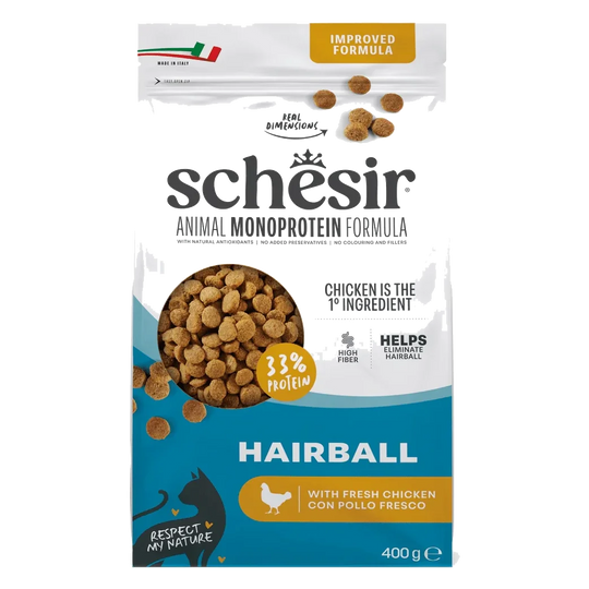 Schesir pienso animal protein hairball 400 gr para gatos