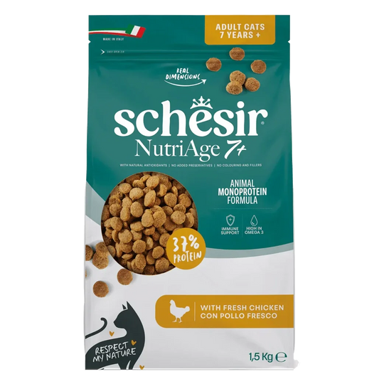 Schesir pienso animal protein nutriage 7+ 1,5 kg para gatos