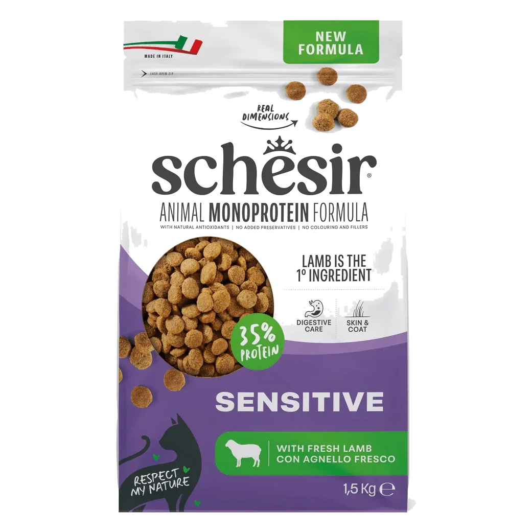 Schesir pienso animal protein sensitive cordero 1,5 kg para gatos