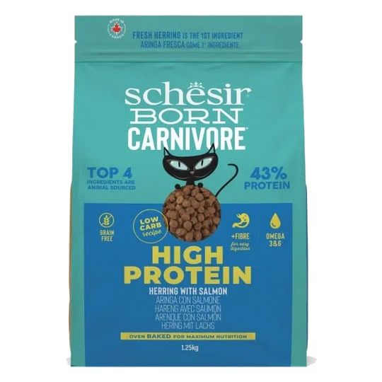 Schesir pienso born carnivore arenque y salmón 255 gr para gatos