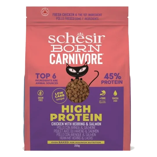 Schesir pienso born carnivore pollo con arenque y salmón 1.25 gr para gatos