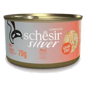 Schesir silver filetes de pollo 70 gr para gatos
