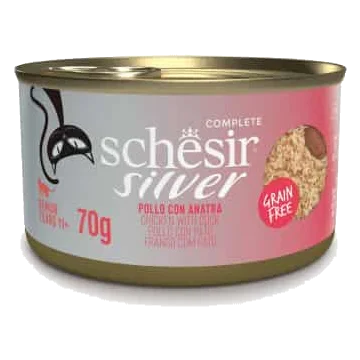 Schesir silver mousse pollo con pato 70 gr para gatos