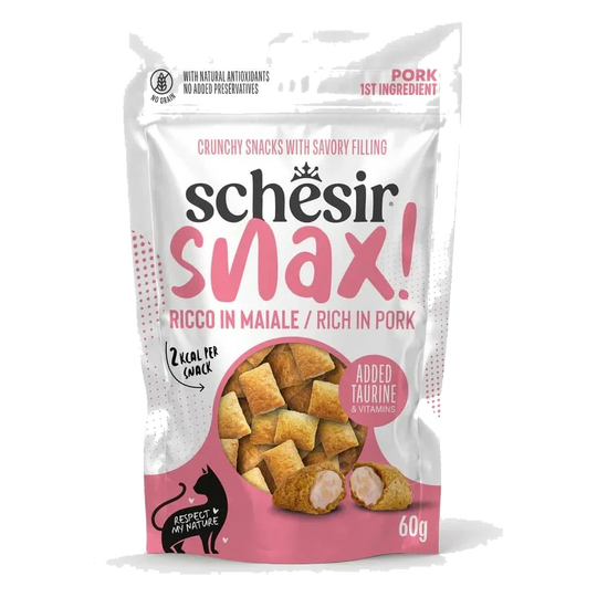 Schesir snack snax¡ cerdo 60 gr para gatos