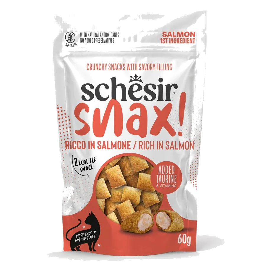 Schesir snack snax¡ salmón 60 gr para gatos