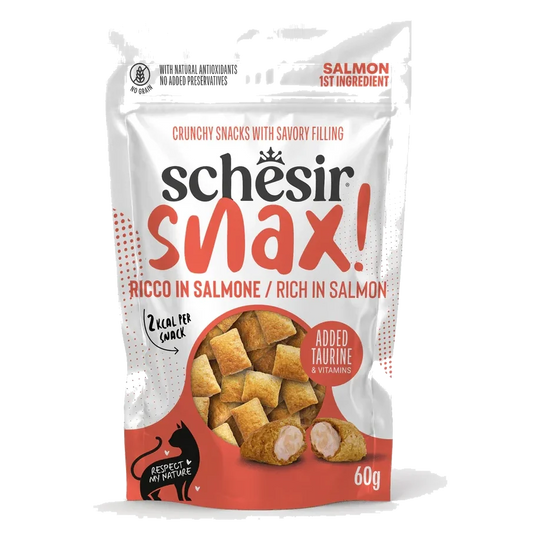 Schesir snack snax¡ salmón 60 gr para gatos