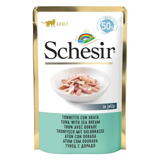 Schesir Sobre Atún con dorada 50g para gatos