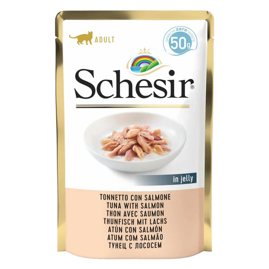 Schesir Sobre Atún con salmón 50g para gatos