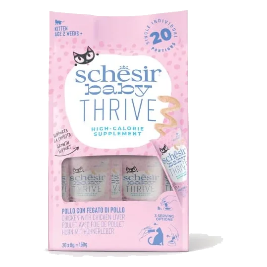 Schesir thrive suplemento pollo con higado de pollo 20x8 gr para gatos