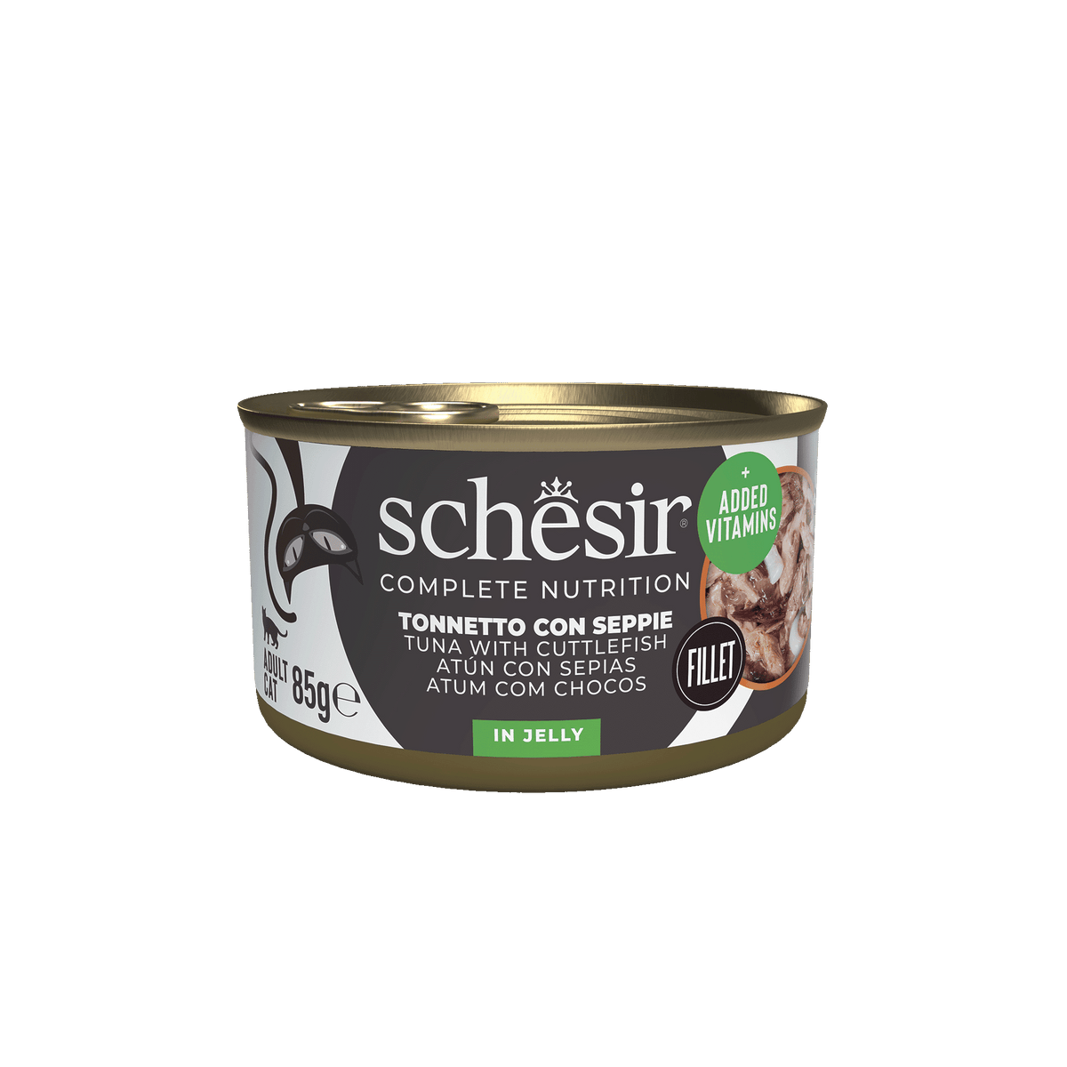 Schesir Lata Atún con sepia 85 gr alimento completo para gatos
