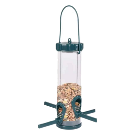 Silo comedero semillas survival m plastico 22,5x22,5x34,6cm para pájaros