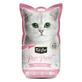Snack cremoso para gatos Kit Cat PurrPuree atún y salmón 60 g