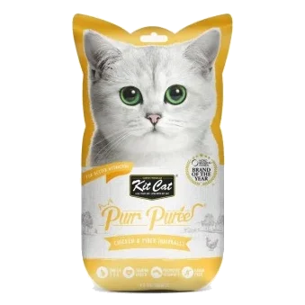 Snack cremoso para gatos Kit Cat PurrPuree pollo y fibra 60 g