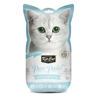 Snack para gatos Kit Cat PurrPuree pollo y pescado ahumado