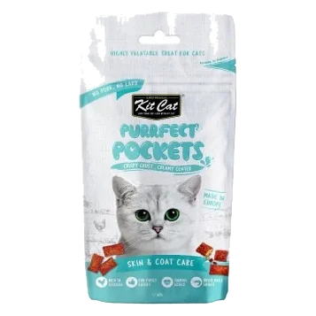 Snacks para gatos Kit Cat Purrfect Pockets piel y pelaje 60 g