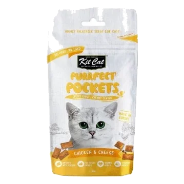 Snacks para gatos Kit Cat Purrfect Pockets pollo y queso 60 g