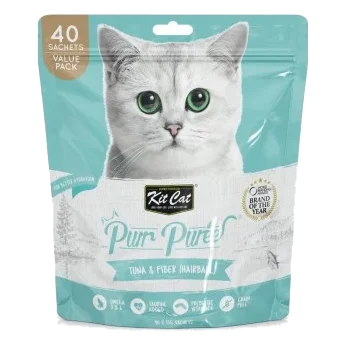 Snacks para gatos Kit Cat PurrPuree atún y fibra 40x15 g