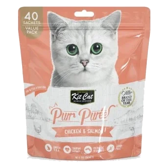 Snacks para gatos Kit Cat PurrPuree pollo y salmón 40x15 g