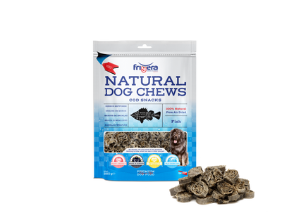 Snacks redondos de bacalao para perros
