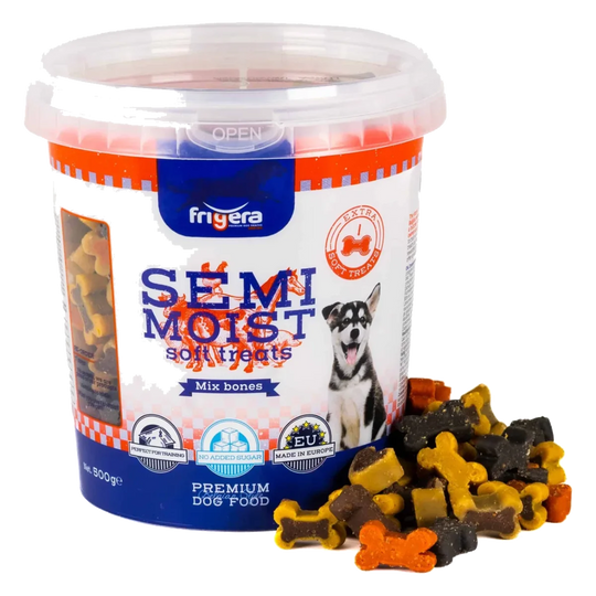 Snacks semihúmedos mezcla de 9 variedades para perros, 165 g y 500 g