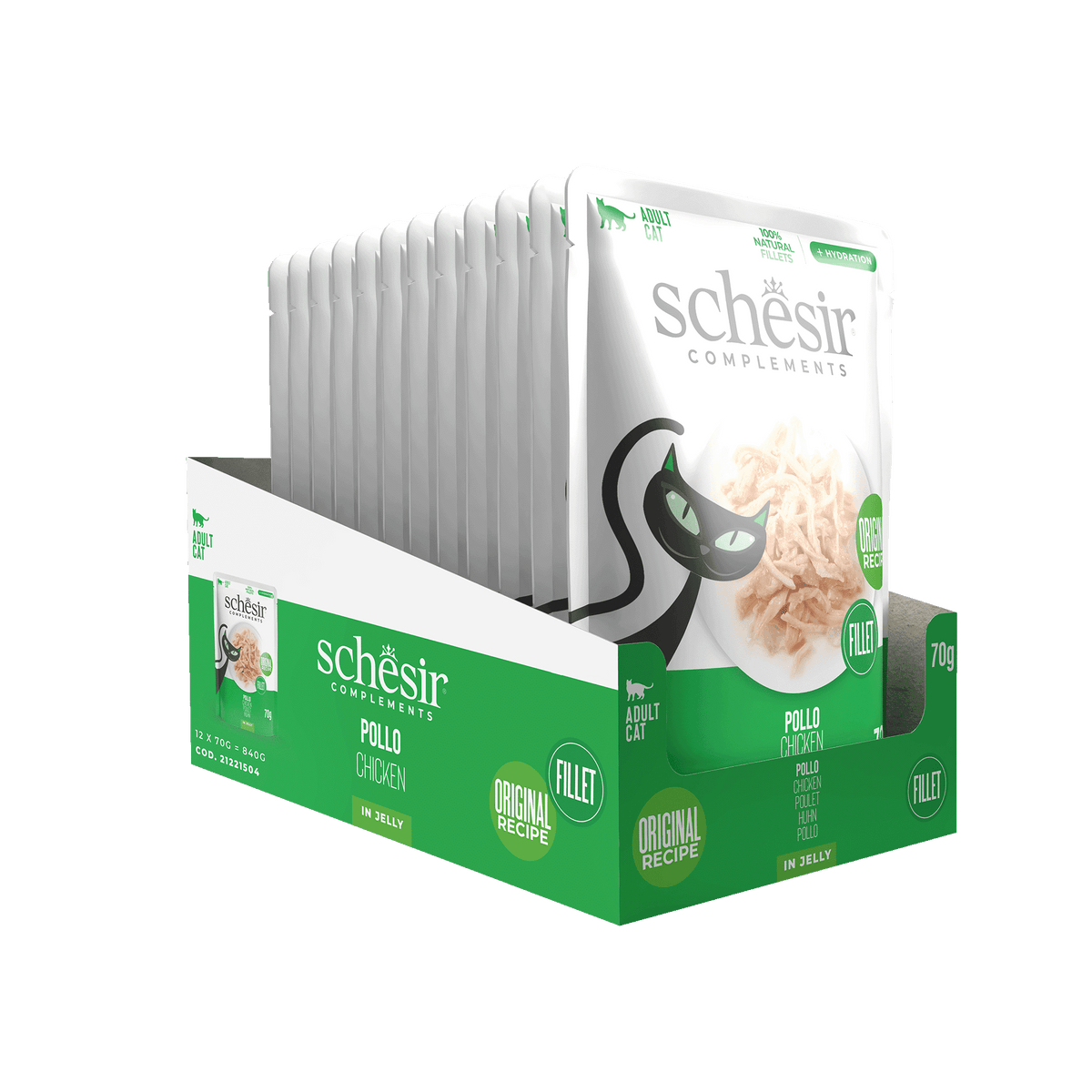 Schesir Sobre Filetes de pollo 70 gr para gatos - imagen 3