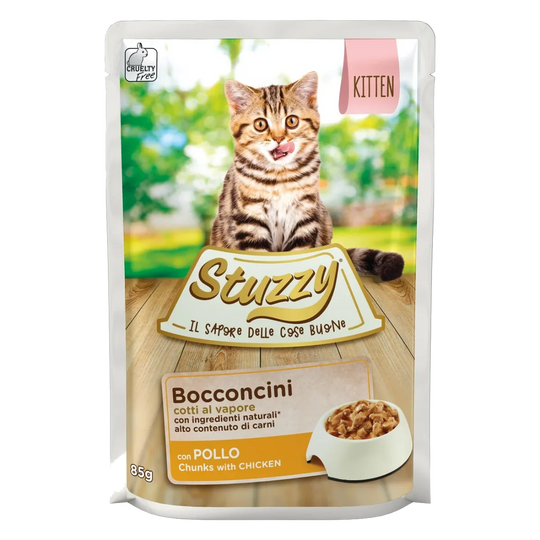 Stuzzy Cat Sobres Kitten con pollo 85 gr para gatos