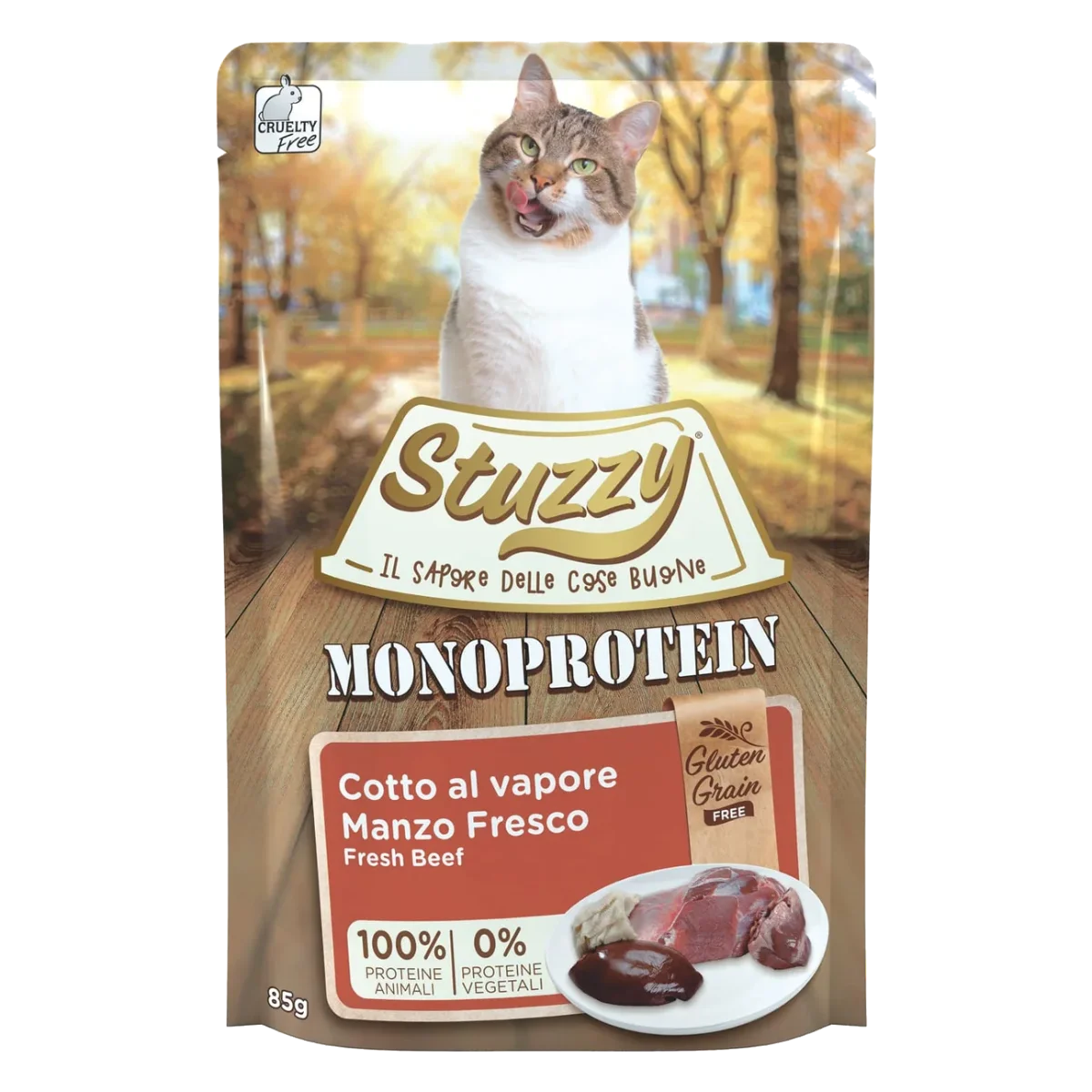 Stuzzy GrainFree Monoprotein Buey fresco 85g para gatos